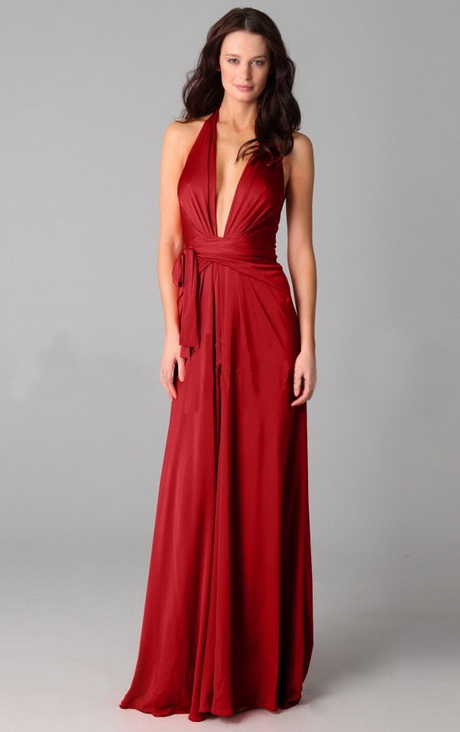 red gown backless