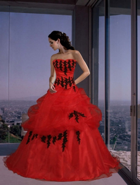 Black And Red Wedding Dresses 0037