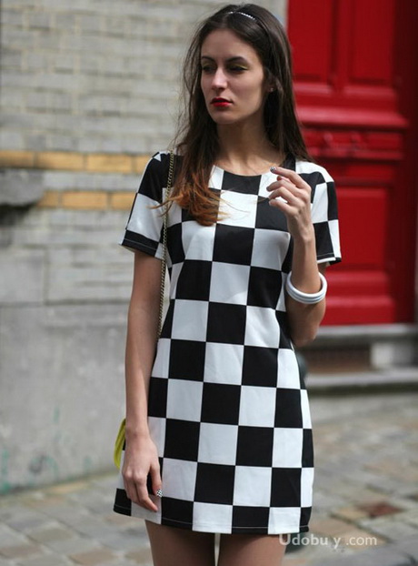 black-and-white-checkered-dress-54-5 Black and white checkered dress