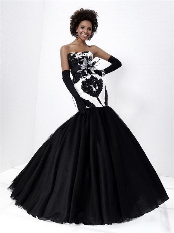 Black and white prom dresses