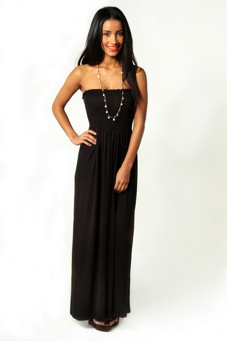 black-bandeau-maxi-dress-03-10 Black bandeau maxi dress