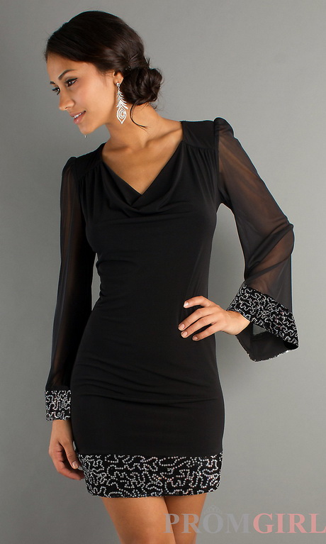 black-cocktail-dress-with-sleeves-37-19 Black cocktail dress with sleeves