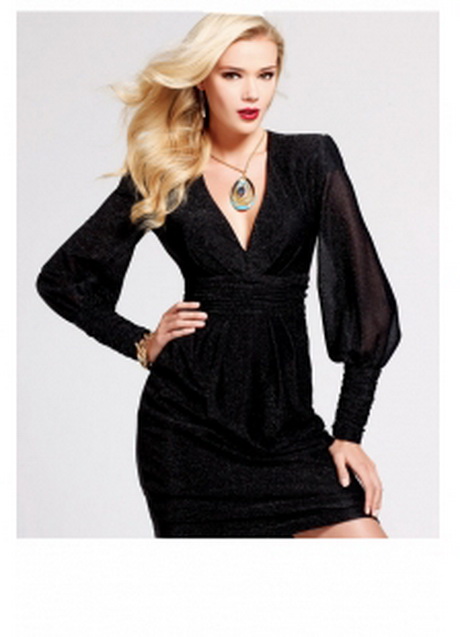 black-cocktail-dress-with-sleeves-37-4 Black cocktail dress with sleeves