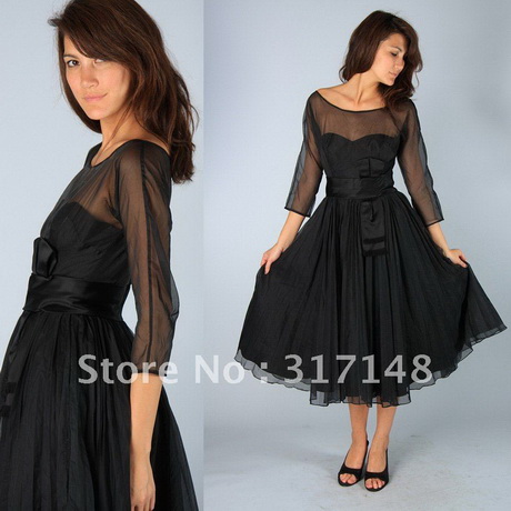black-tea-length-dress-48-6 Black tea length dress