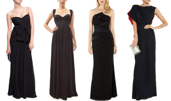 black-tie-wedding-dresses Black tie wedding dresses for bridesmaids and guests