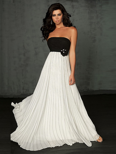 elegant black and white evening dresses