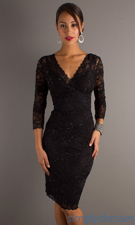 black-cocktail-dresses-with-sleeves