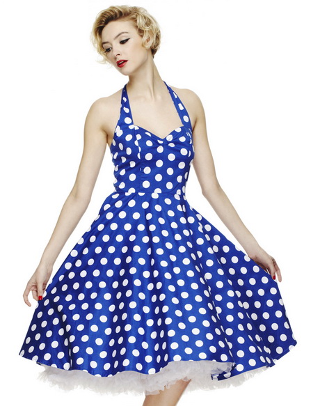 Blue And White Polka Dot Dress 4453