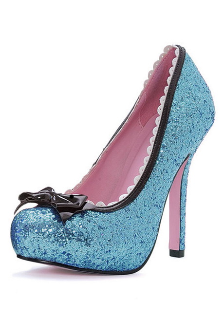 glitter blue high heels
