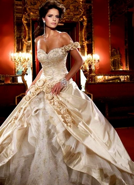 Champagne colored wedding dress