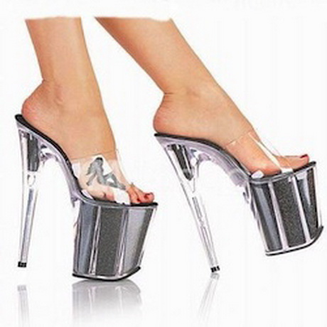 Clear platform heels