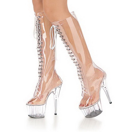 Clear platform heels