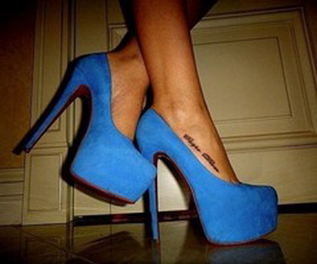 Electric blue high heels