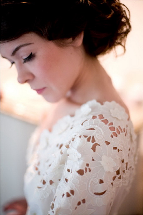 Lace eyelet wedding dress