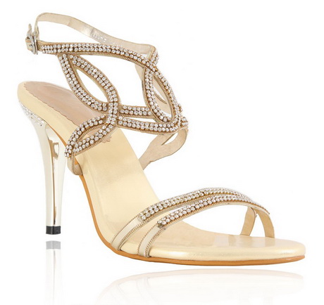 Gold High Heeled Sandals