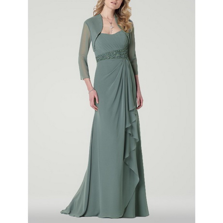 formal semi dresses sage conservative bride mother chiffon jacket