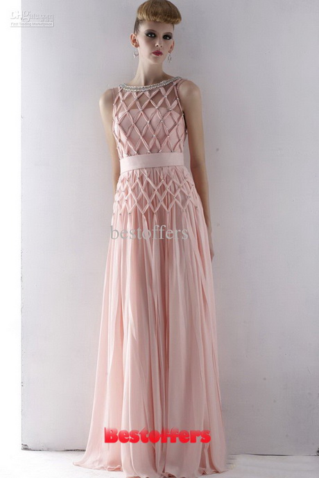 ... Pink Chiffon High Neck Crystal Floor Length Prom Dresses FA001