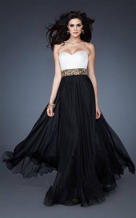 cheap long black and white prom dresses â€¦