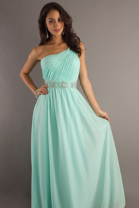 Long Prom Dresses A Line One Shoulder Floor Length Chiffon Under 100 ...