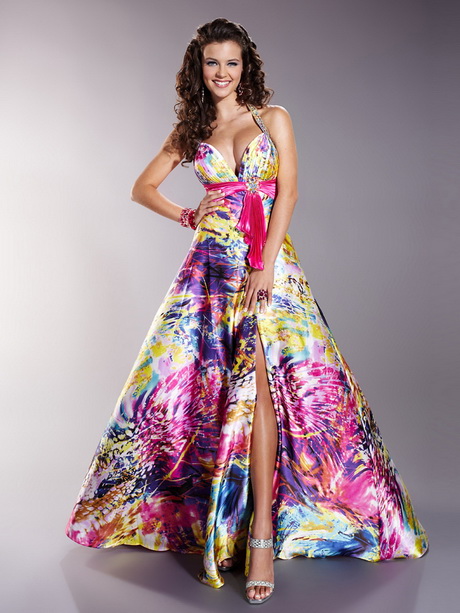 multi colored formal gowns