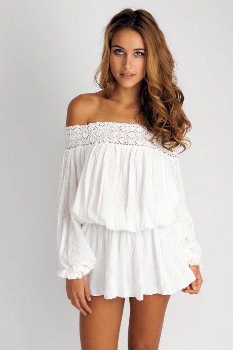 off-the-shoulder-white-dress-24 Off the shoulder white dress