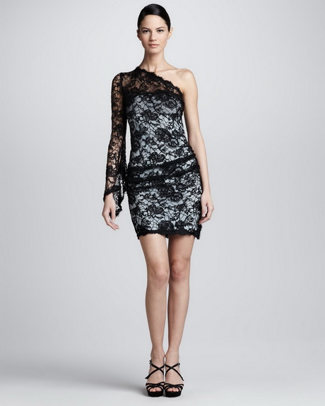 one-shoulder-black-lace-dress-47-12 One shoulder black lace dress