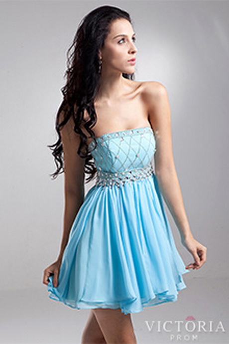 Petite Prom Dresses â€“ P1278 Semi Formal Blue A-Line Short Chiffon ...