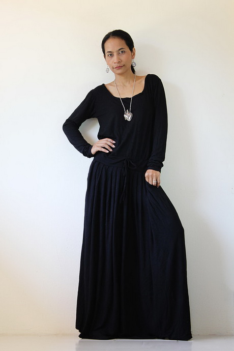 ... PLUS SIZE Black Maxi Dress â€“ Long Sleeve dress : Autumn Thrills