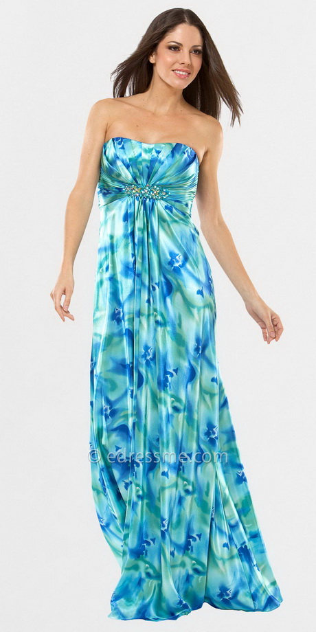 printed evening gown