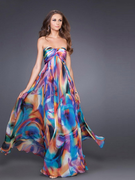 printed formal gowns