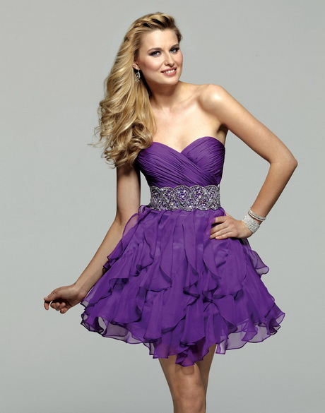 Beaded Ruffles Mini Purple Graduation Dress Beaded Ruffles Mini Purple Graduation Dress