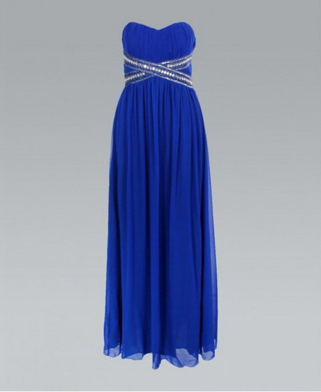 KRISP Embellish Cross Gem Chiffon Royal Blue Maxi Dress