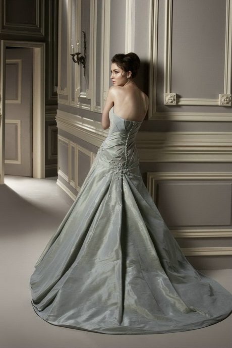 silver color wedding gowns
