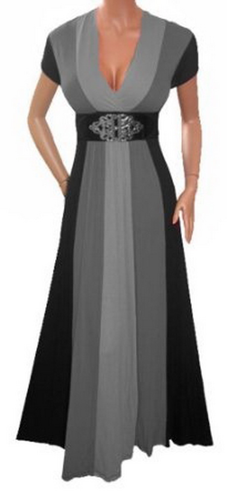 SLIMMING BLACK GRAY LONG RENAISSANCE MAXI COCKTAIL DRESS NEW Plus Size ...