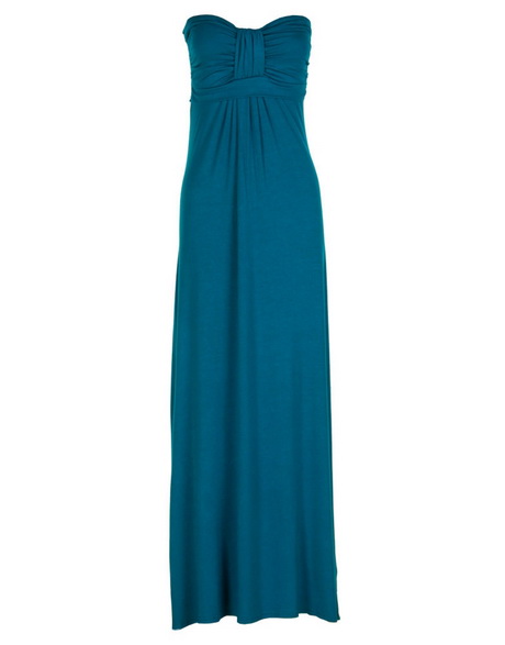 ... are here: Home gt;; Teal Knot Detail Plain Strapless Jersey Maxi Dress