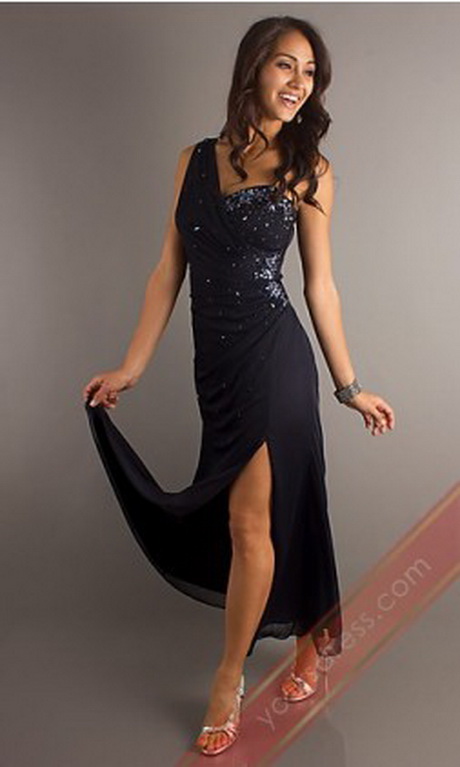 One-Shoulder Dress By Xscape X-XS874 Long Black Dress
