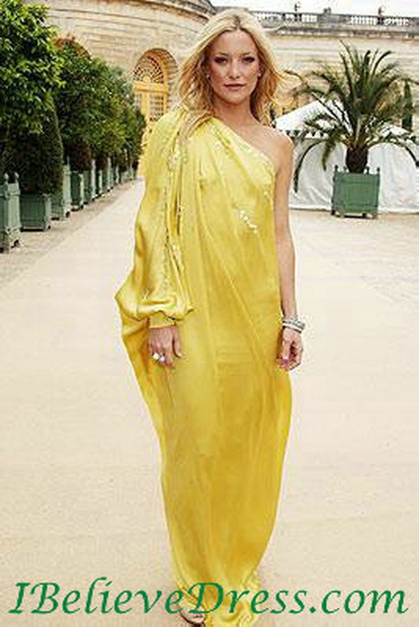 Gorgeous One Shoulder Yellow Maternity Evening Dress Celebrity