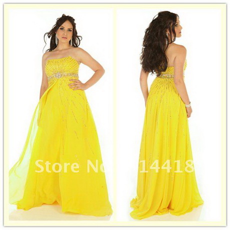 yellow plus size ball gown