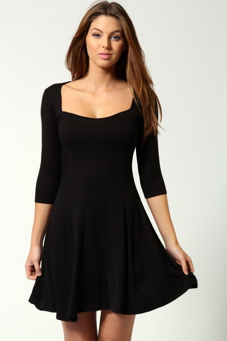 black-34-sleeve-dress-18_13 Black 3/4 sleeve dress