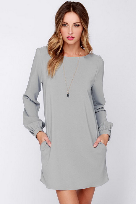 grey-long-sleeve-dress-82 Grey long sleeve dress