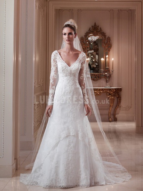 lace-sleeved-wedding-dresses-28_7 Lace sleeved wedding dresses