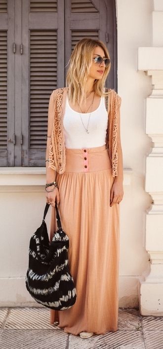 Cute long skirt outfits