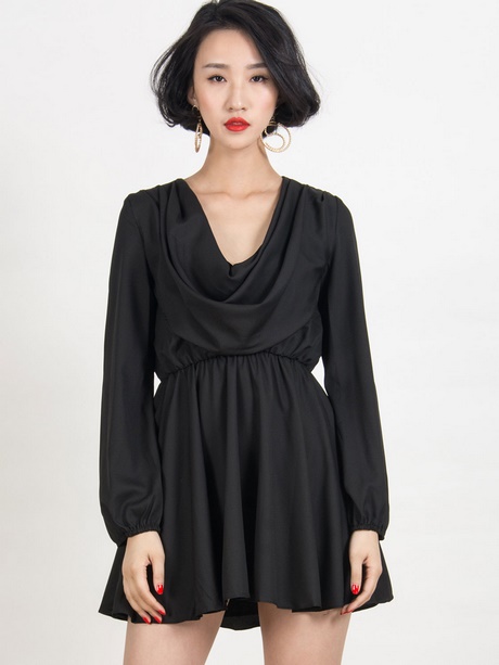 plain-black-dress-long-sleeve-83_13 Plain black dress long sleeve