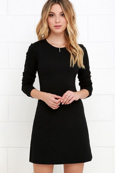 plain-black-dress-with-sleeves-30_4 Plain black dress with sleeves