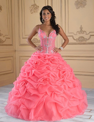 Quinceanera dresses pink and silver