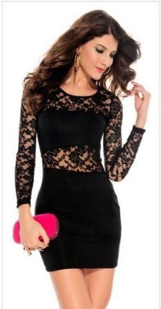 tight-black-dress-with-lace-20_4 Tight black dress with lace