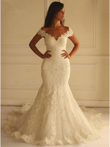 off-the-shoulder-white-lace-wedding-dress-13_14 ﻿Off the shoulder white lace wedding dress