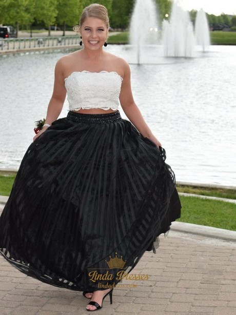 black-and-white-two-piece-prom-dress-59 Black and white two piece prom dress