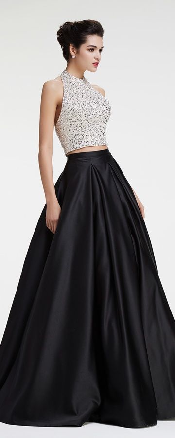 black-and-white-two-piece-prom-dress-59_11 Black and white two piece prom dress