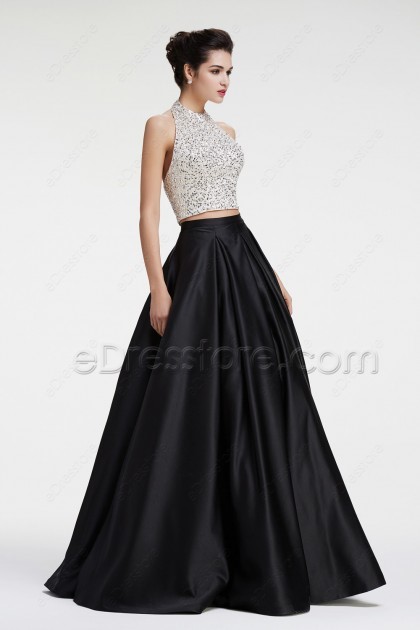 black-and-white-two-piece-prom-dress-59_9 Black and white two piece prom dress
